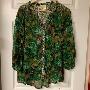 fig & flower multi pattern tunic